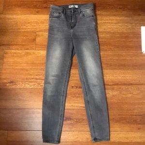 Topshop High Rise Gray Jamie Jeans